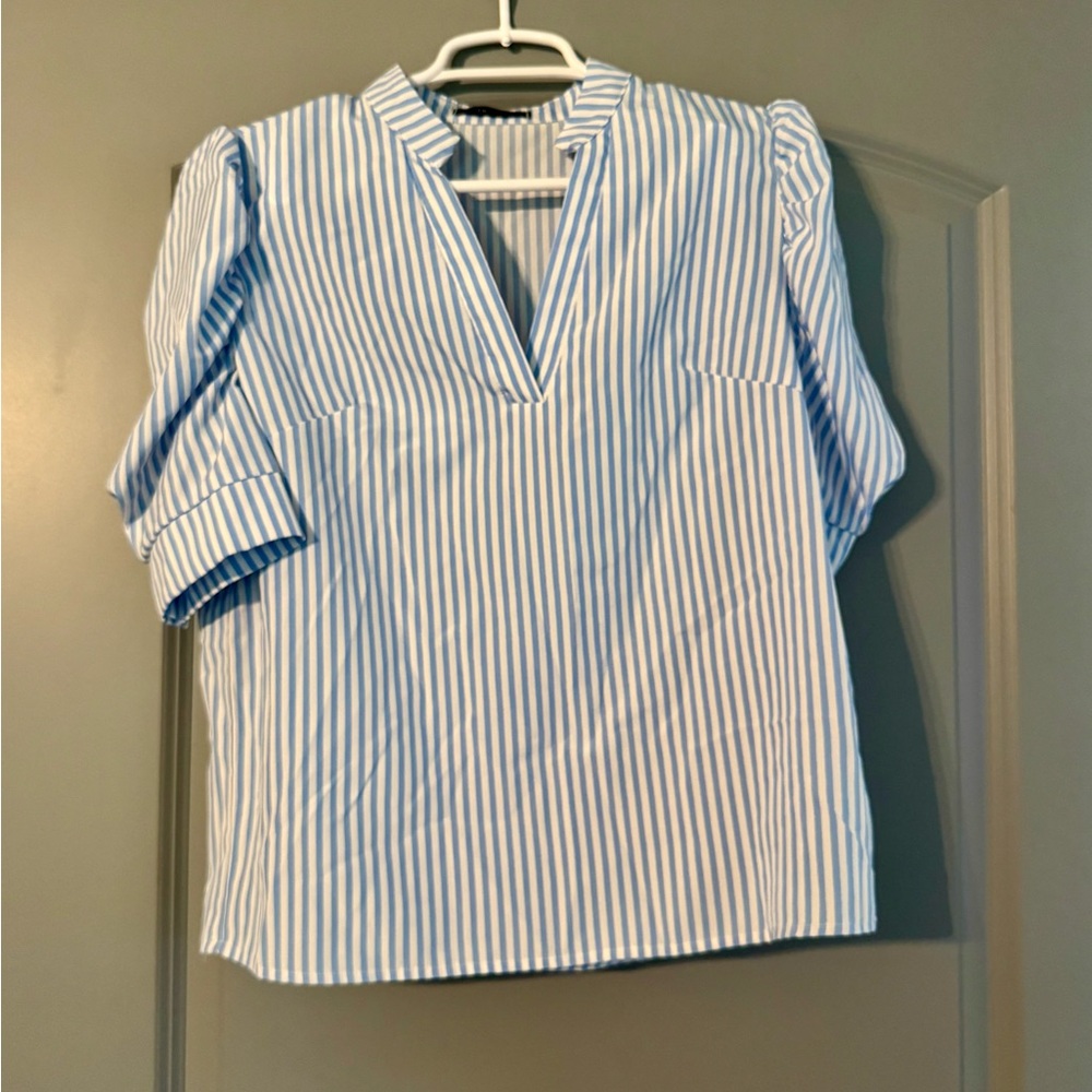 Blue Striped Women's Top